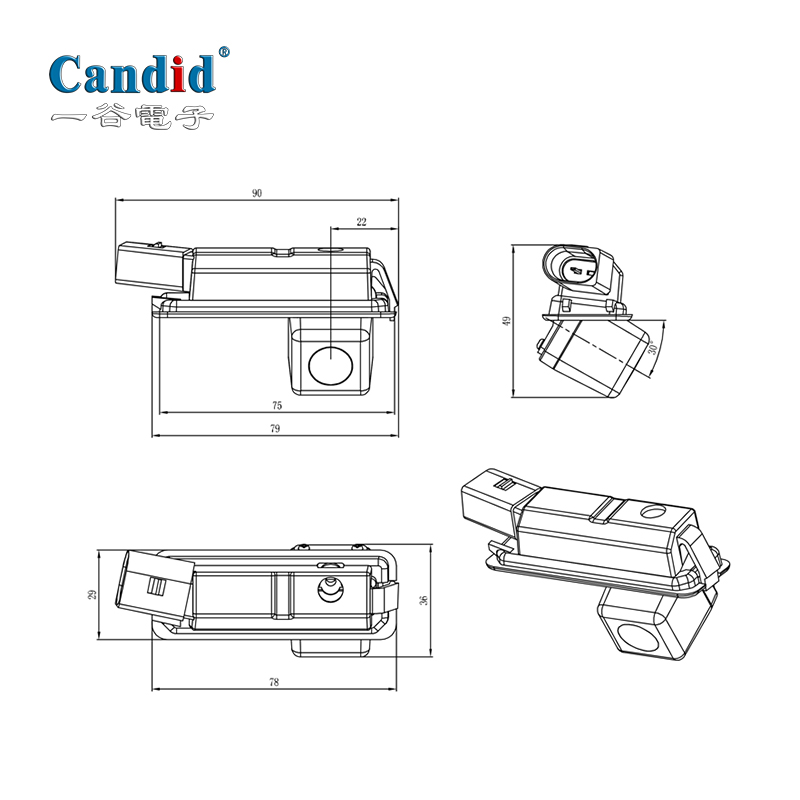 フォルクスワーゲン ゴルフ 7 用リアビューカメラ